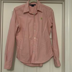Ralph Lauren Golf Womens Pink Slim Fit Button Up Shirt Size Small